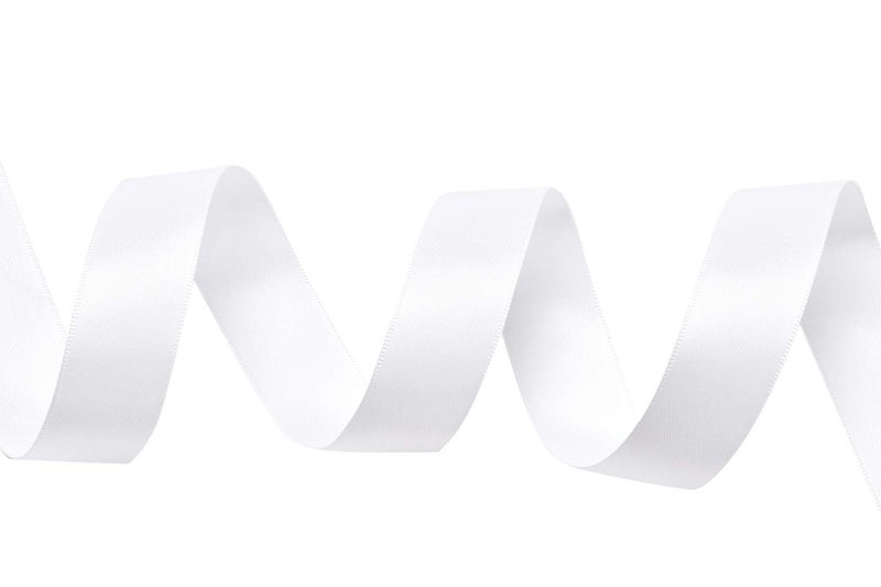 YAMA Double Face Satin Ribbon - 7/8" 25 Yards for Gift Wrapping Ribbons Roll, White - Image 5